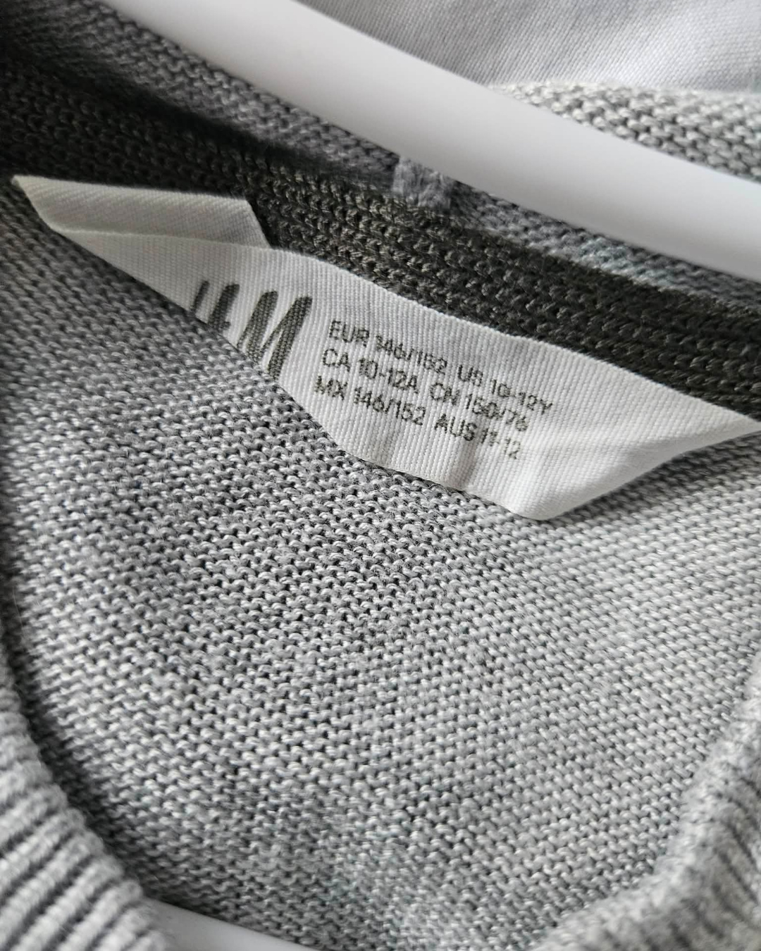 H&M Girls Knit Hoodie Jumper – Size 11–12 Grey