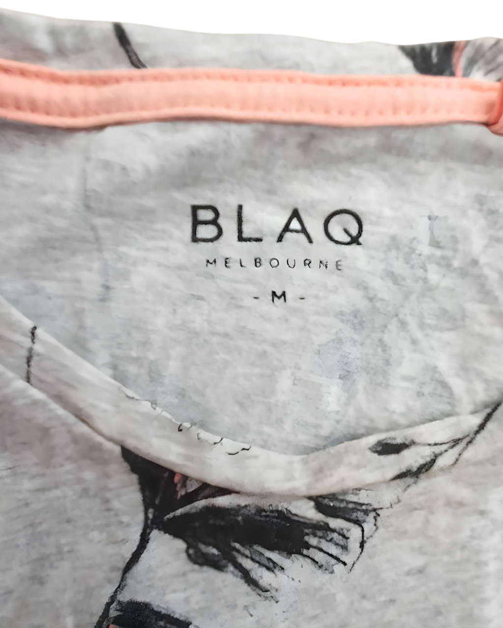 BLAQ Melbourne Floral Print T-Shirt – Women’s Size M | Soft Grey Short Sleeve Tee