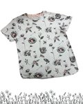 BLAQ Melbourne Floral Print T-Shirt – Women’s Size M | Soft Grey Short Sleeve Tee