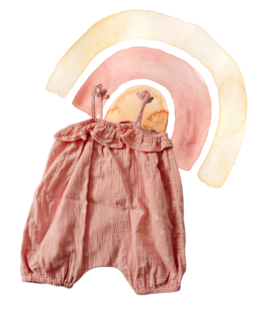 Baby Floral Romper – Pink Flower Print, Size 0