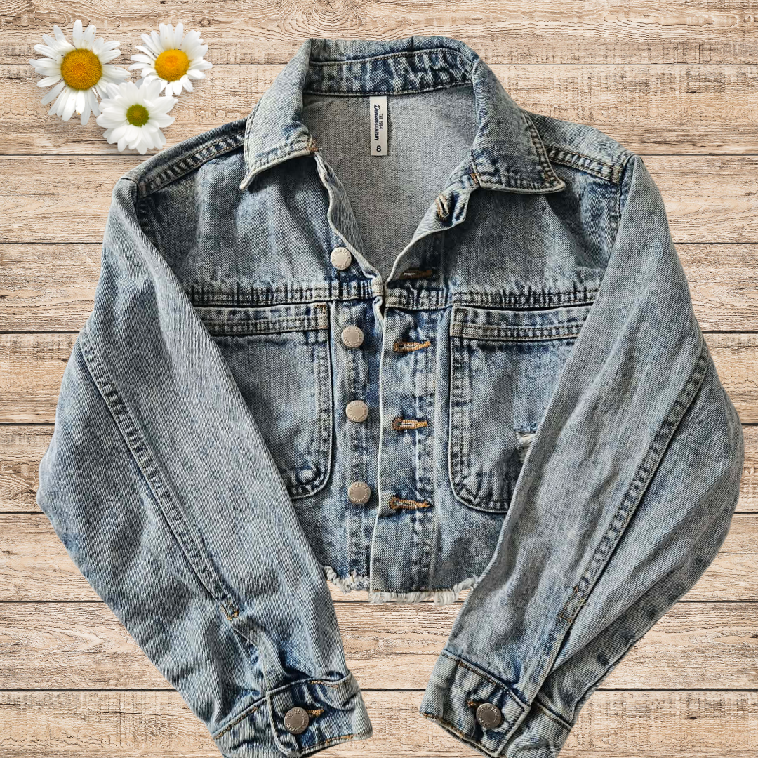 Girls Denim Jacket – Size 8 Classic Blue