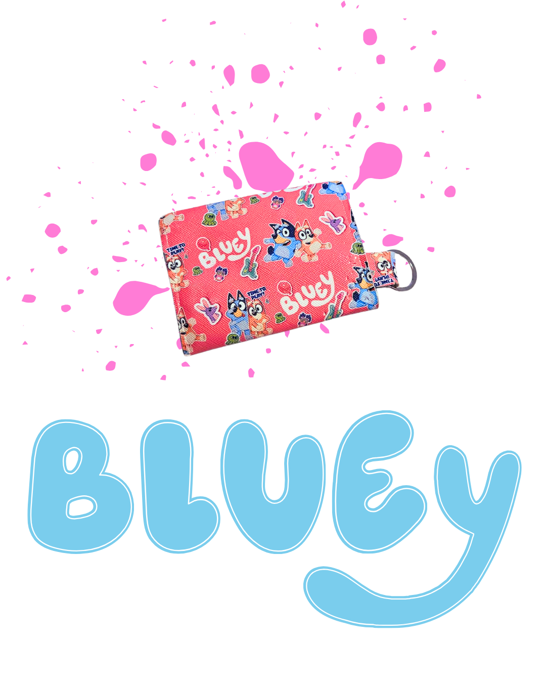 Bluey Kids Coin Purse & Mini Wallet – Zip Pouch with Keyring