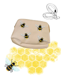 Bee Print Makeup & Toiletries Bag – Cream & Honey Yellow Zip Pouch