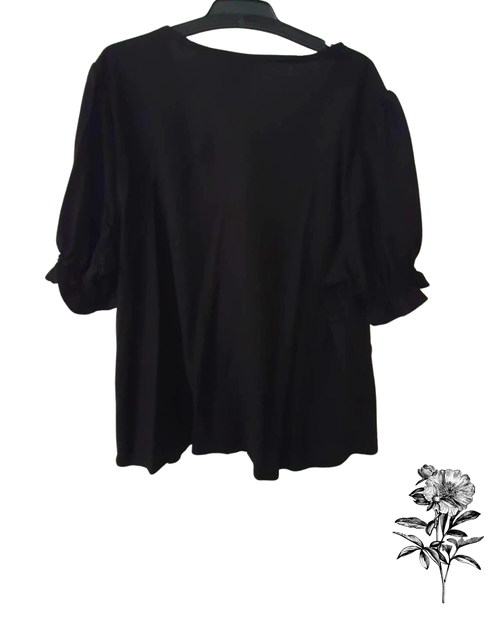 Anko Black Button-Front Ruffle Sleeve Top – Women’s Size 16