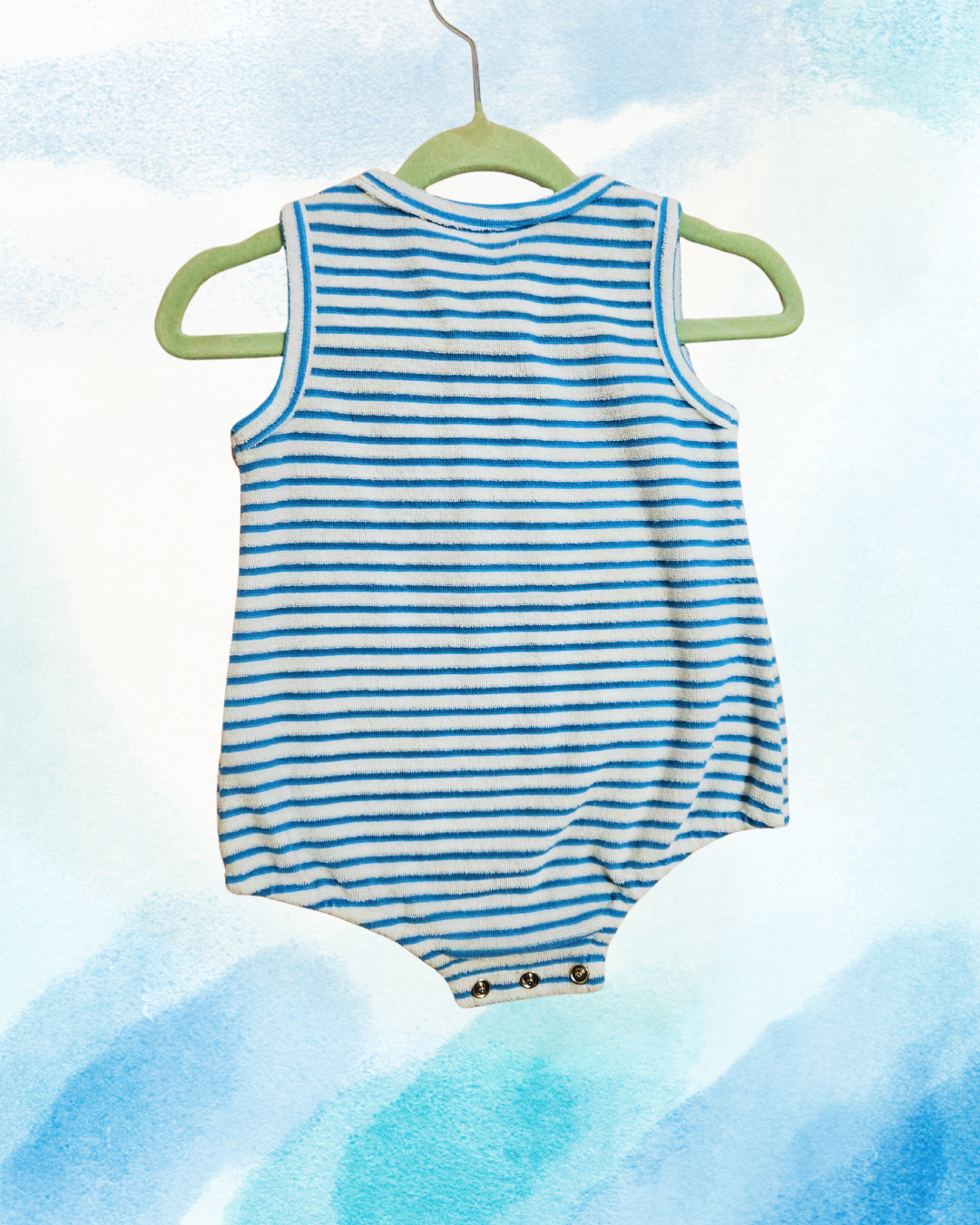 Tiny Trove Striped Baby Romper – 3–6 Months | Blue & White | Soft Everyday Wear