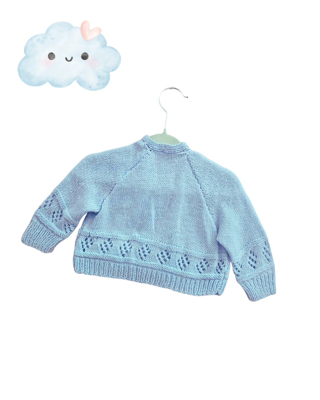 Newborn Baby Blue Knit Cardigan | Soft Button-Up Jumper | Vintage Style