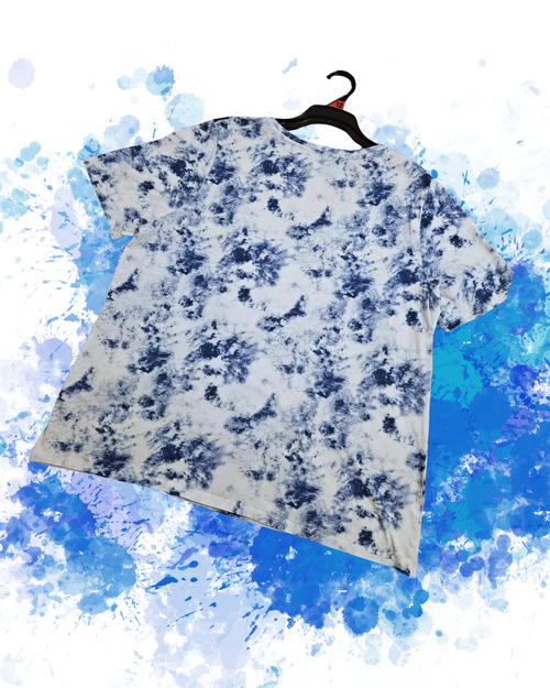 Avella Women’s Tie-Dye V-Neck Top | Size 16 | Blue & White | Excellent Condition