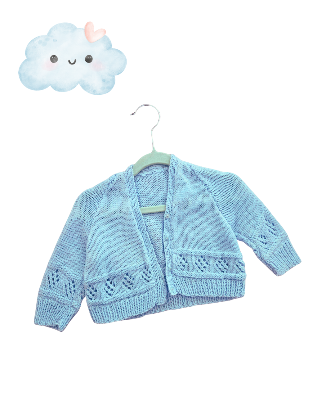 Newborn Baby Blue Knit Cardigan | Soft Button-Up Jumper | Vintage Style