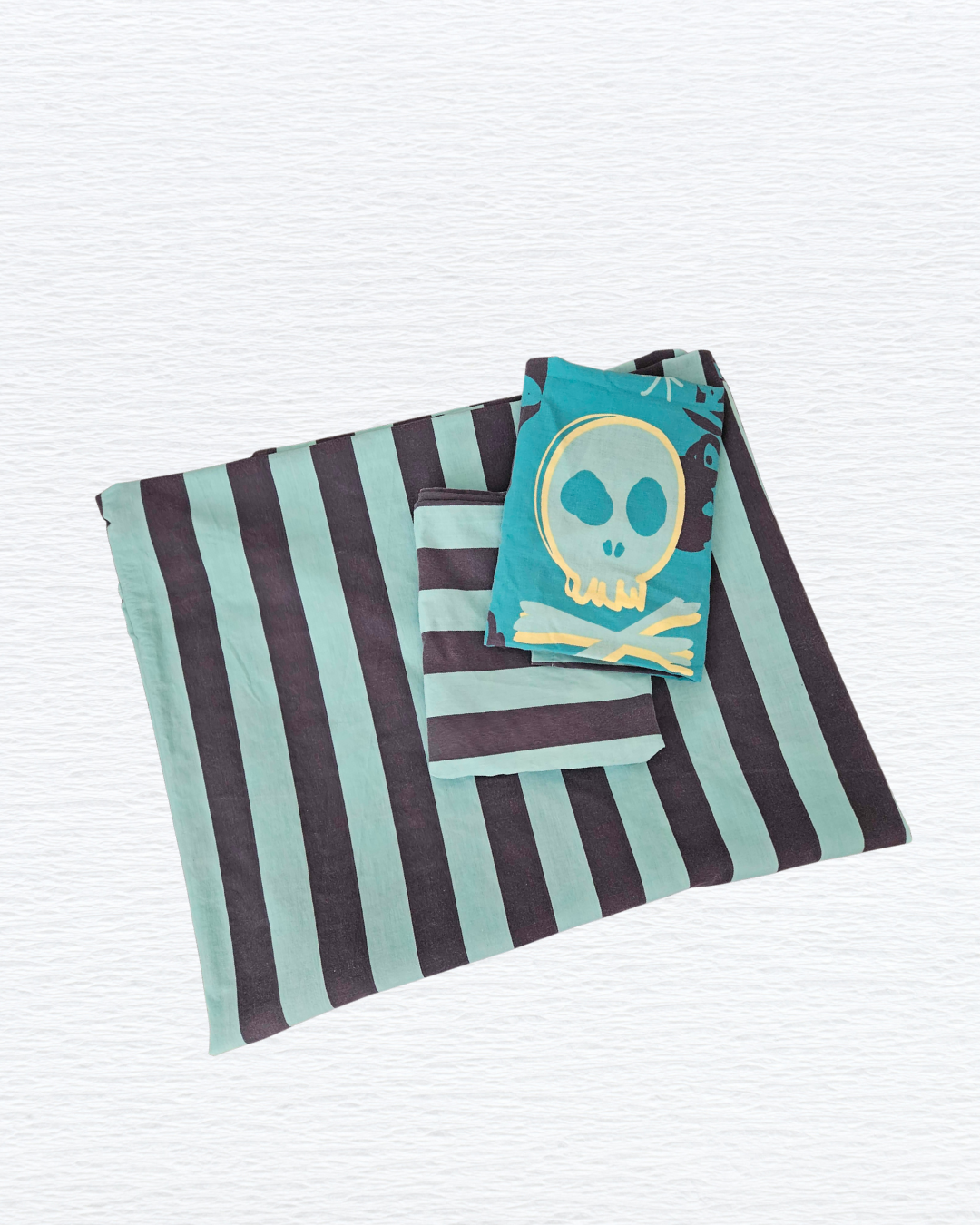 Boys Double Bed Reversible Doona Cover Set – Skull Print | Double Size Bedding