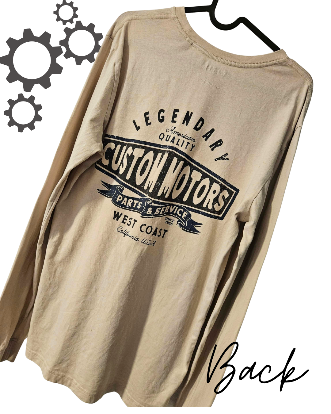 Mens Long Sleeve Custom Motors Shirt – Size S | Legendary West Coast Style