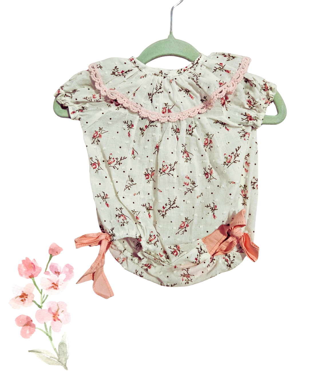Baby Doll Style Bodysuit – Floral | Vintage-Inspired | Soft & Sweet
