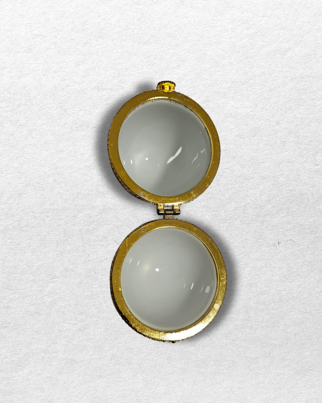 Vintage Porcelain Style Egg Trinket Box | Blue & Gold Floral Hinged Keepsake