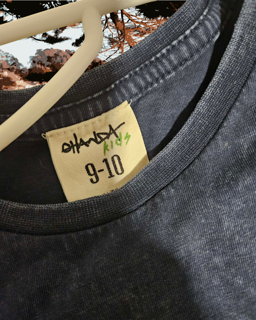 GHANDA Boys T-Shirt Size 9–10 – Washed Blue Graphic Tee