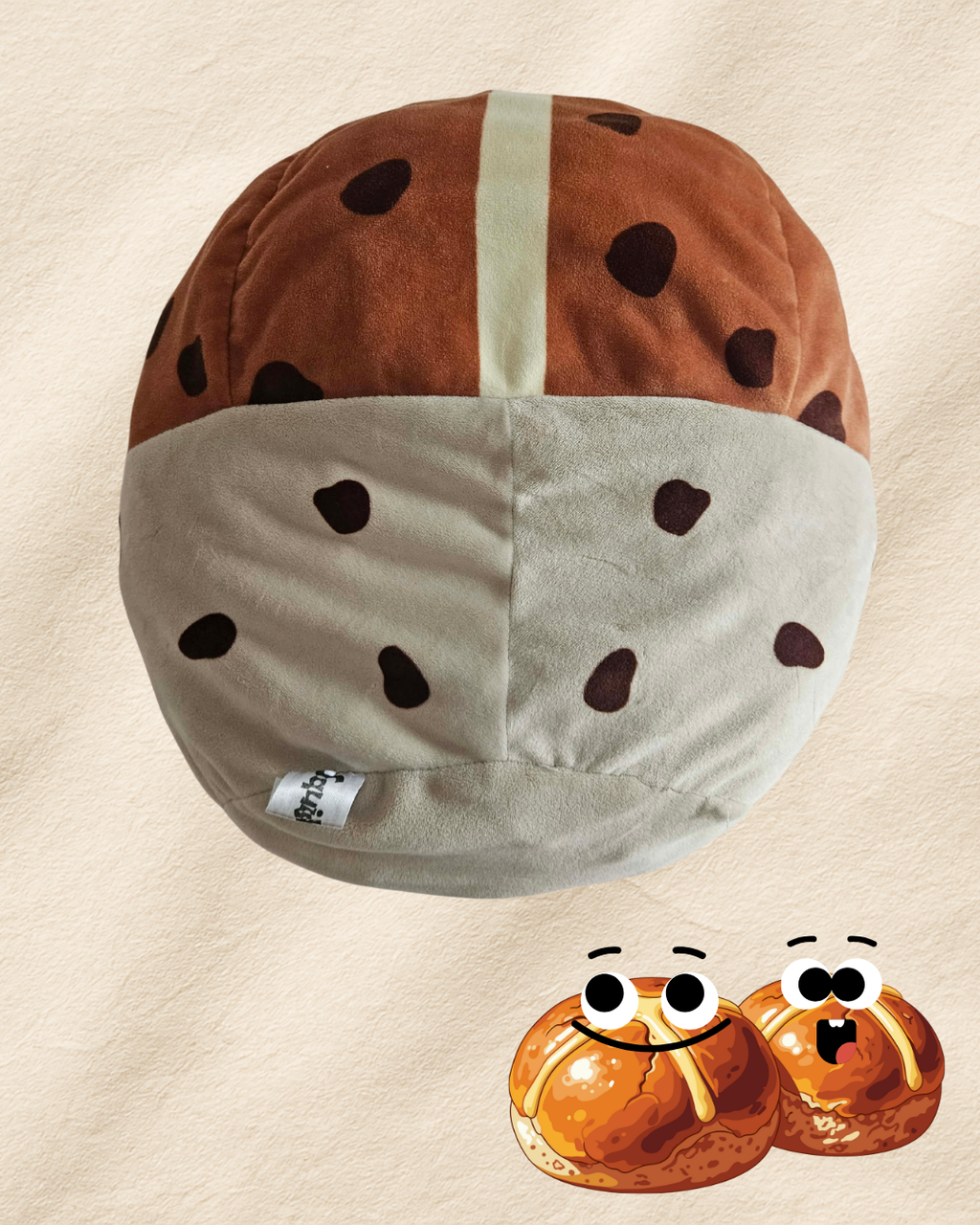 Hot Cross Bun Plush Toy – 30cm Super Soft Squishy Plush Cushion