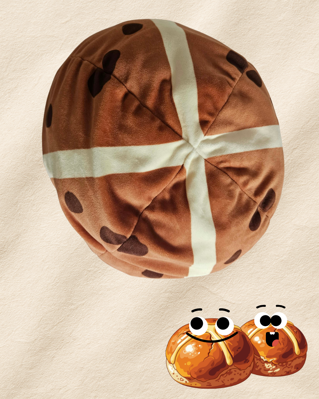 Hot Cross Bun Plush Toy – 30cm Super Soft Squishy Plush Cushion