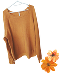 Women’s Mustard Knit Jumper – Size XL | Lightweight Textured Pullover