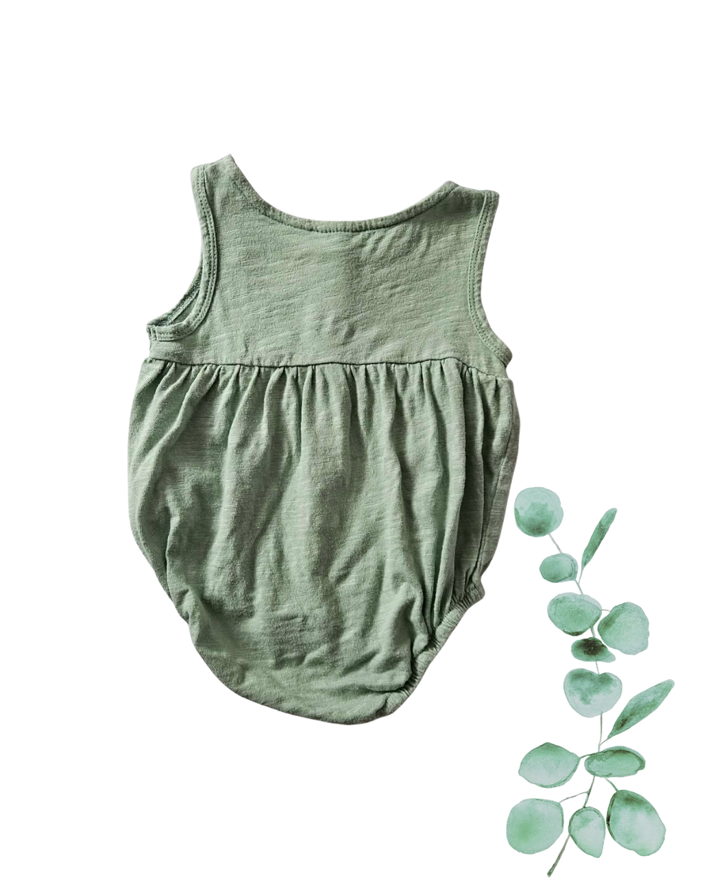 Baby Romper – Size 000 Olive Green Sleeveless Onesie