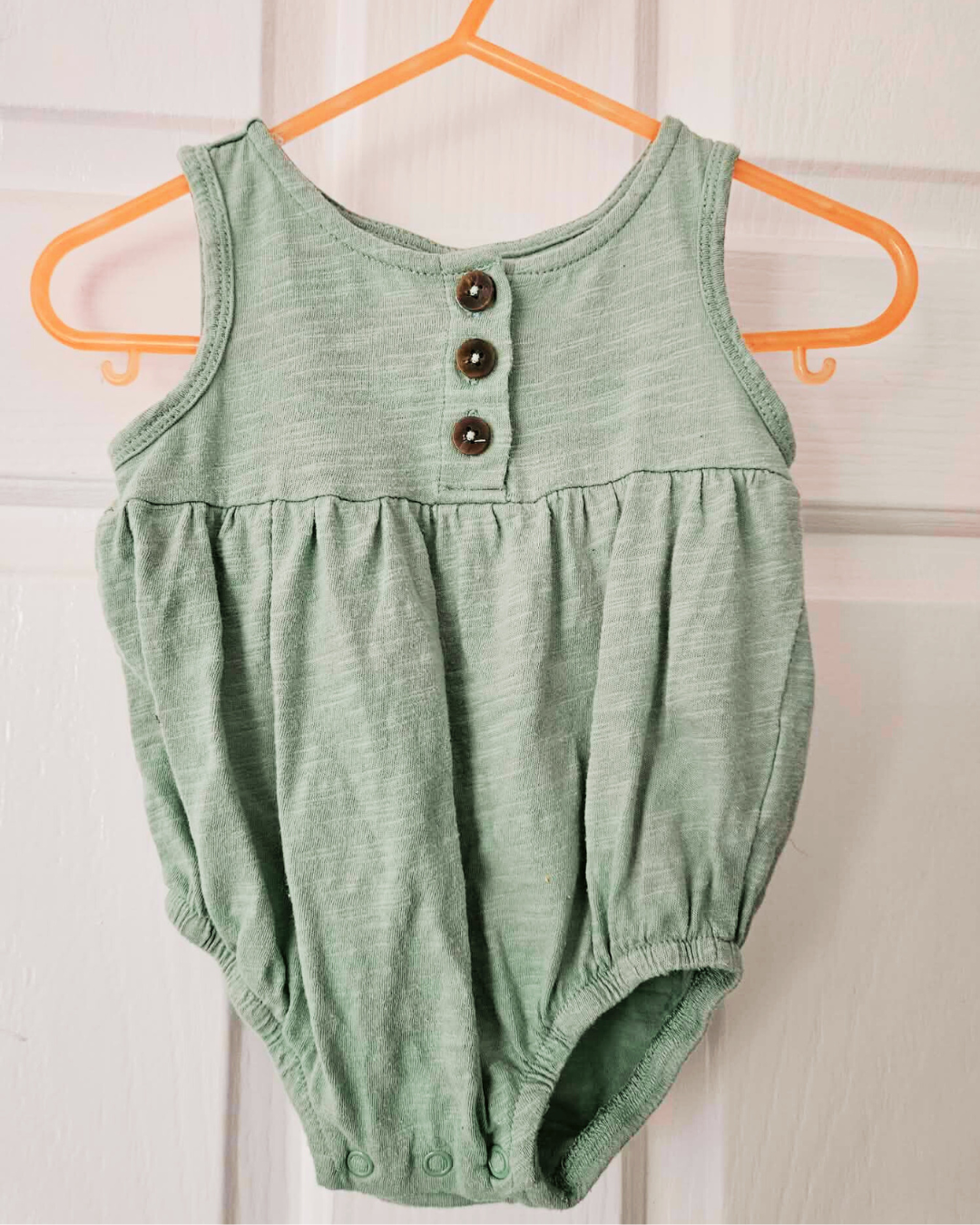 Baby Romper – Size 000 Olive Green Sleeveless Onesie