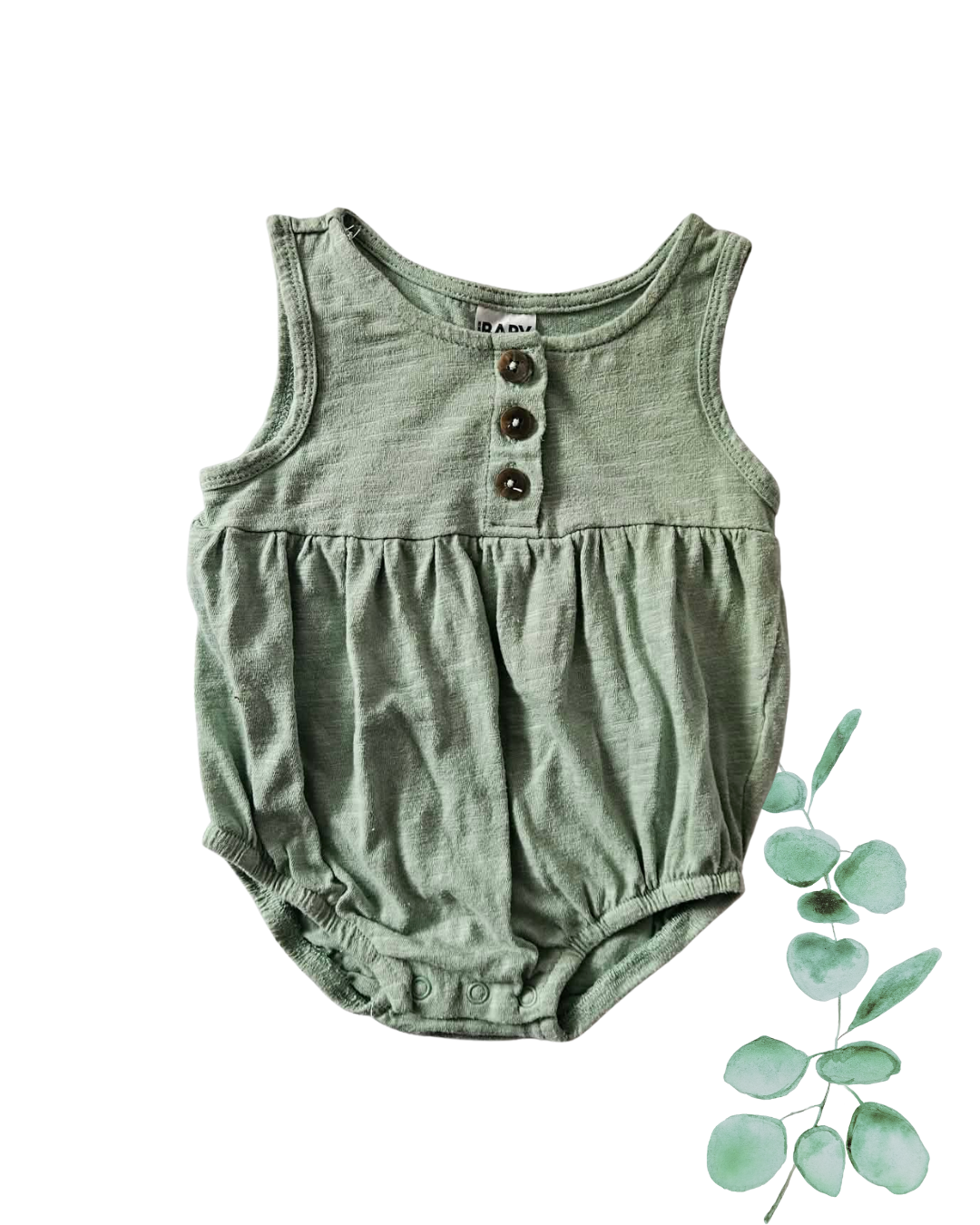 Baby Romper – Size 000 Olive Green Sleeveless Onesie