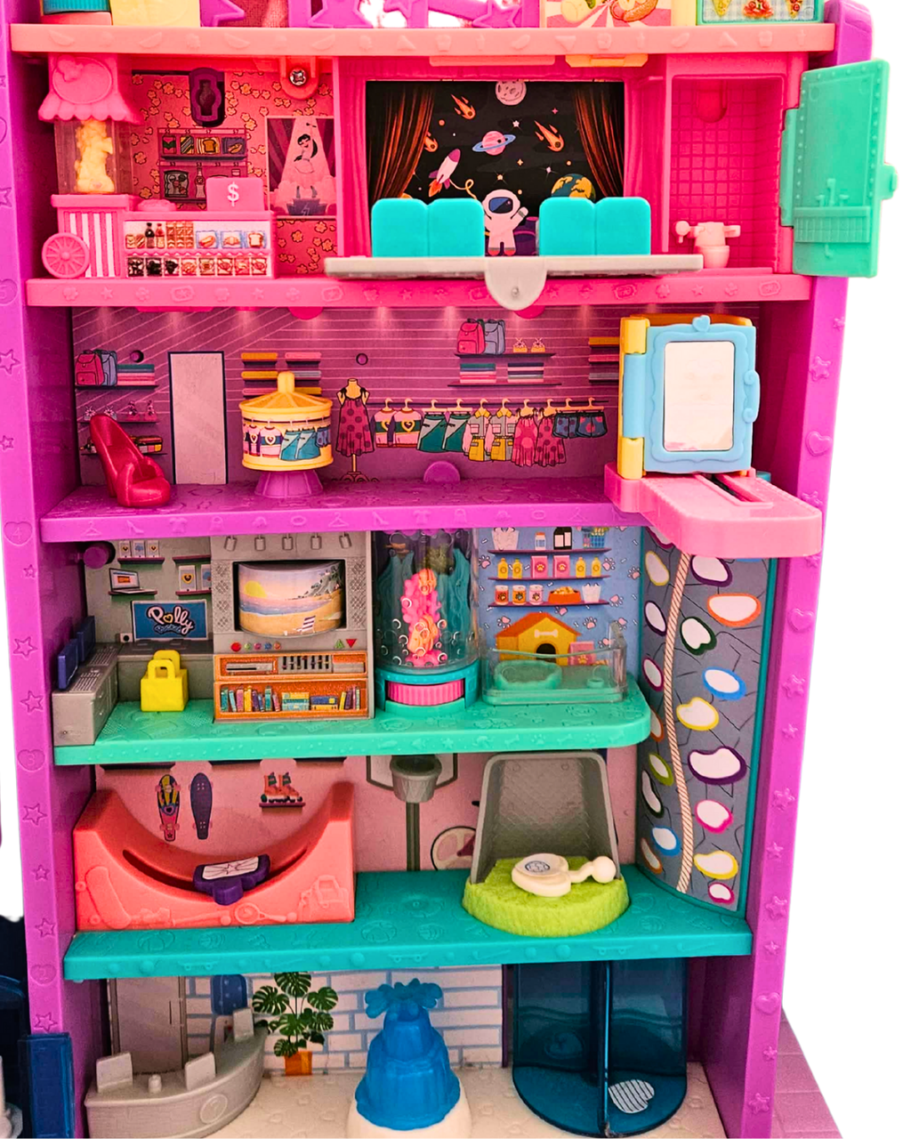 Polly Pocket Pollyville Mega Mall Playset – 6 Floors with Elevator & Slide