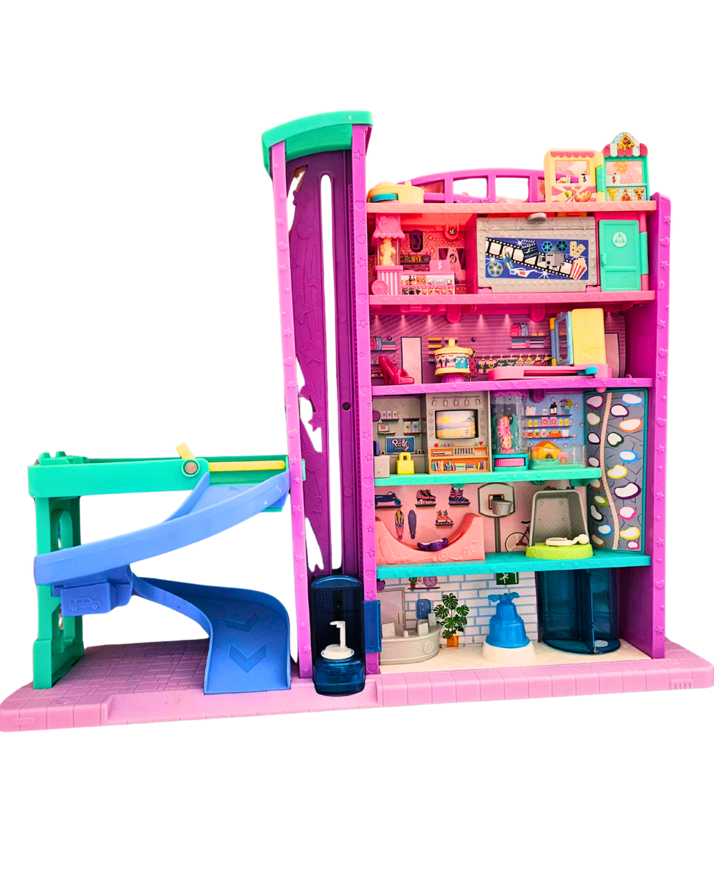 Polly Pocket Pollyville Mega Mall Playset – 6 Floors with Elevator & Slide