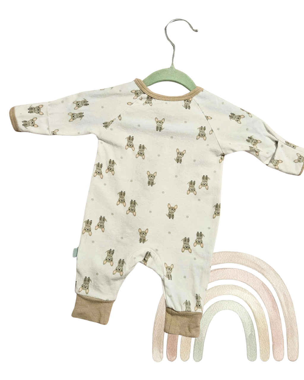 Premature Bilbi Baby Zip Sleepsuit – Size 00000 | Preemie | Soft Neutral Print