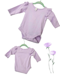 Baby Girl Size 000 Purple Long Sleeve Lace Bodysuit | Soft Cotton Onesie