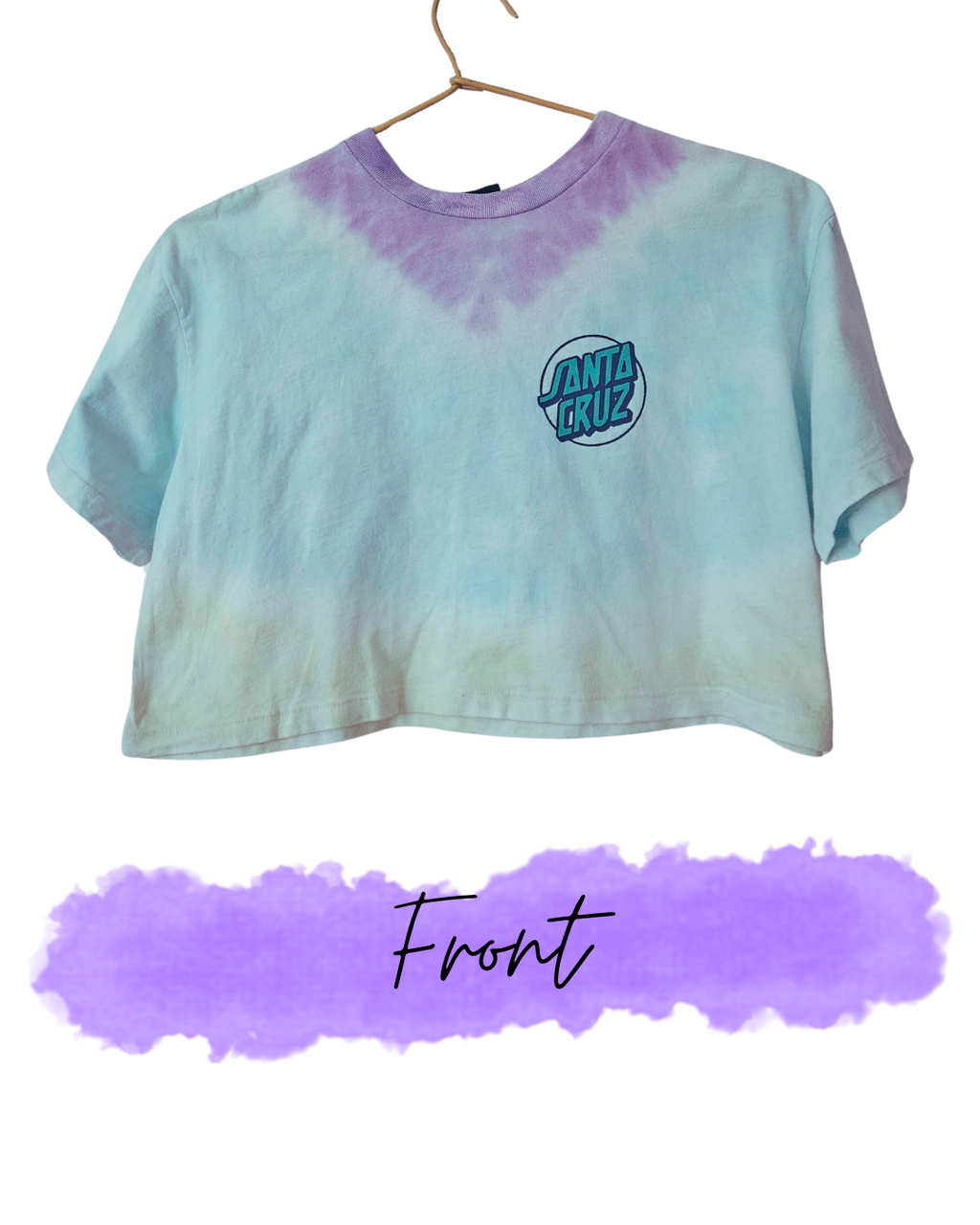 Santa Cruz Tie Dye Oversized Crop Tee – Girls Size 10 | Youth Skate Style