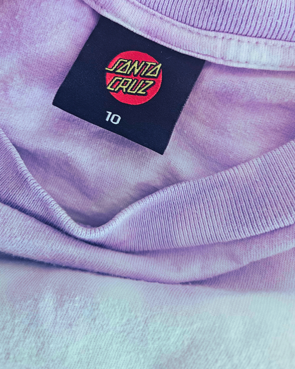 Santa Cruz Tie Dye Oversized Crop Tee – Girls Size 10 | Youth Skate Style