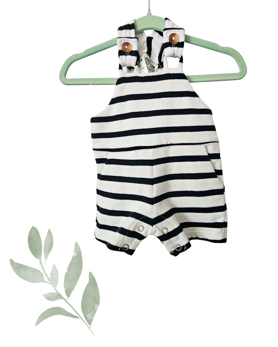 Baby Berry Size 0000 Striped Overalls Romper | Newborn Baby Boy Outfit