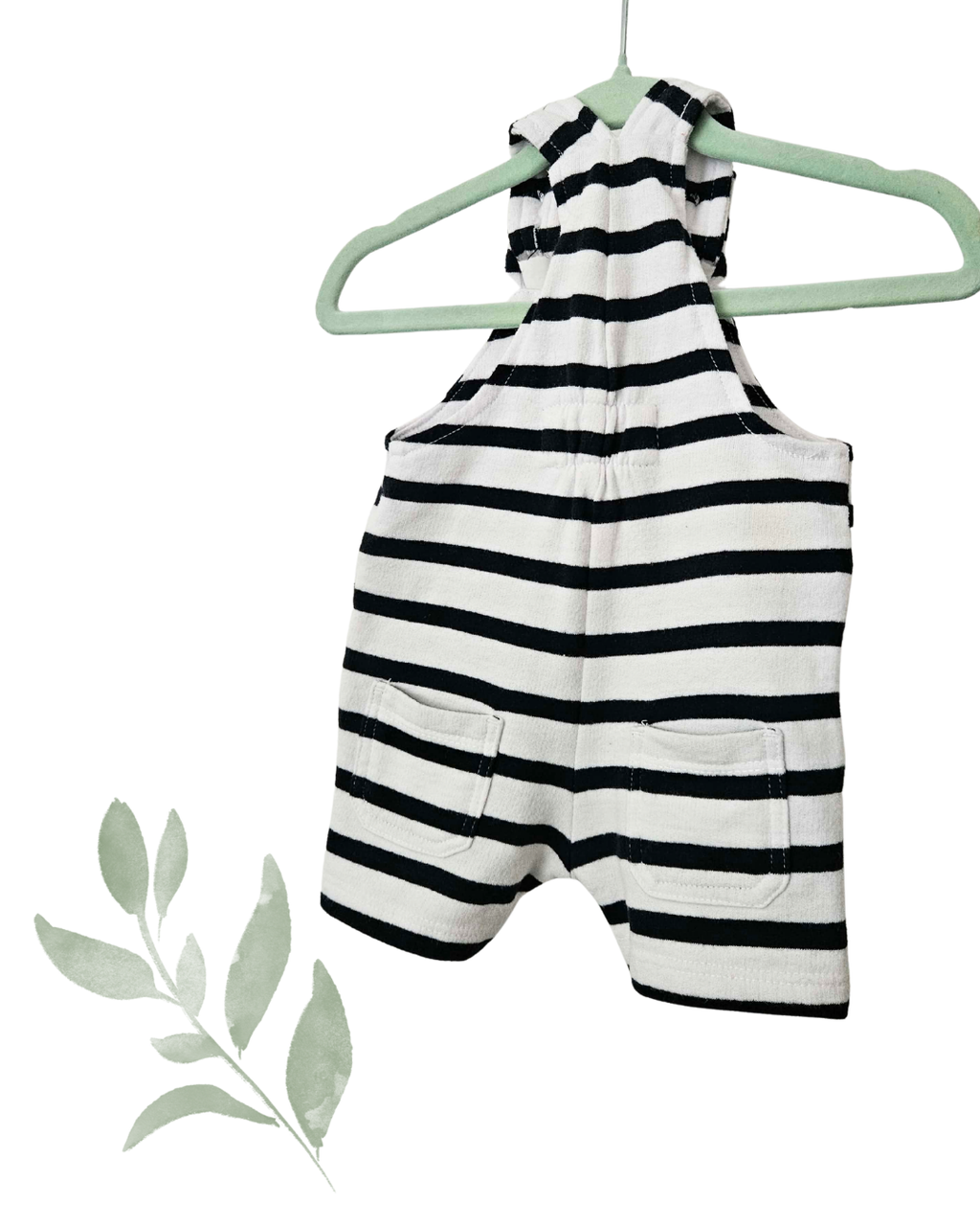 Baby Berry Size 0000 Striped Overalls Romper | Newborn Baby Boy Outfit