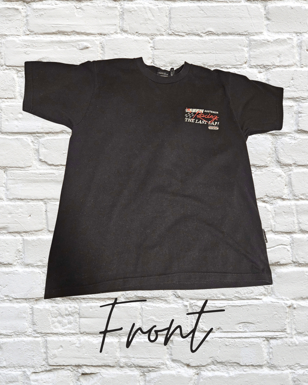 Stash House Australia “The Last Lap” Racing T-Shirt – Men’s Size S – Black Graphic Tee