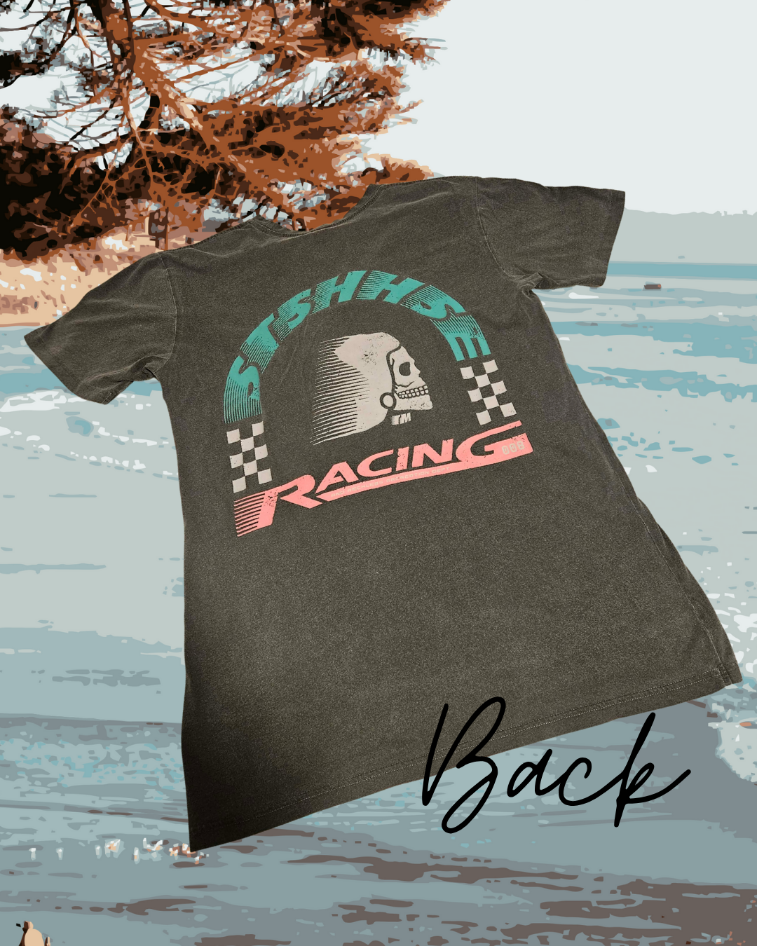 Stash House Men's T-Shirt Size M – Racing Graphic Back Print | Streetwear Tee