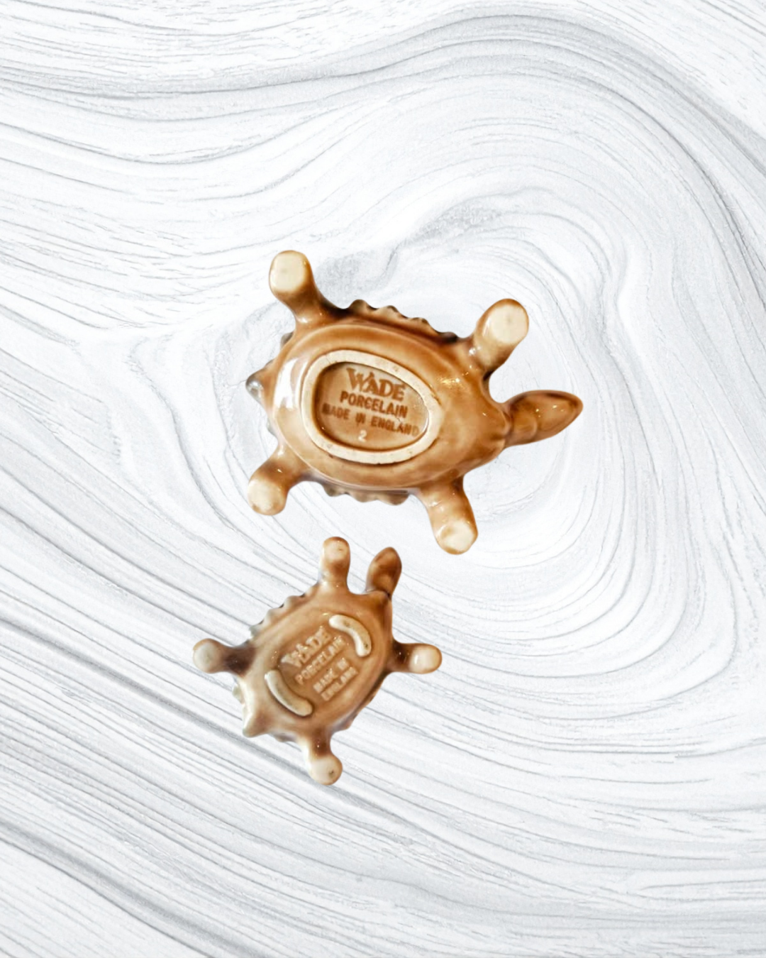 Wade Porcelain Turtle Figurines – Vintage Miniatures Made in England (Set of 2)